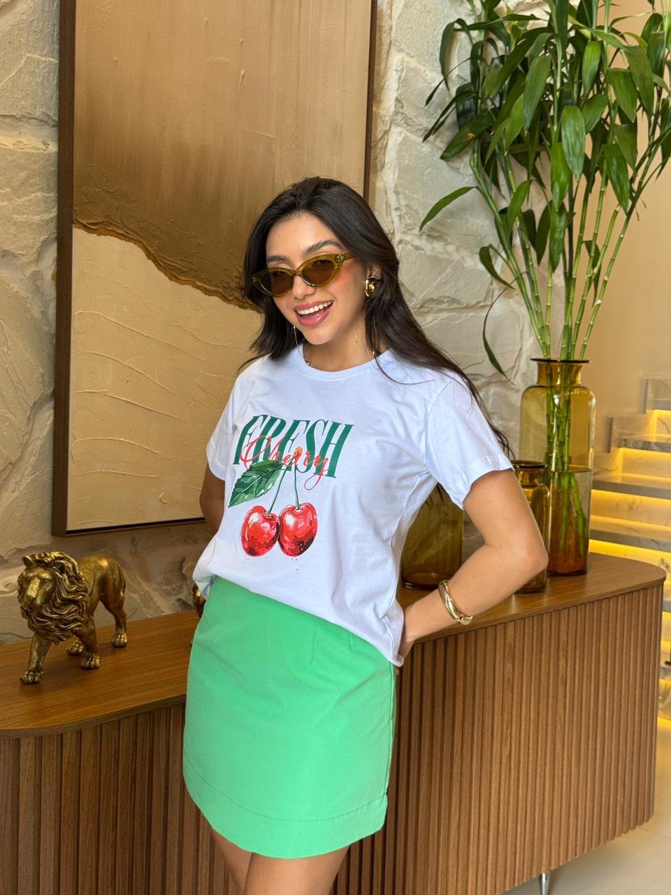 T-SHIRT DTF FRESH CHERRY - BRANCO