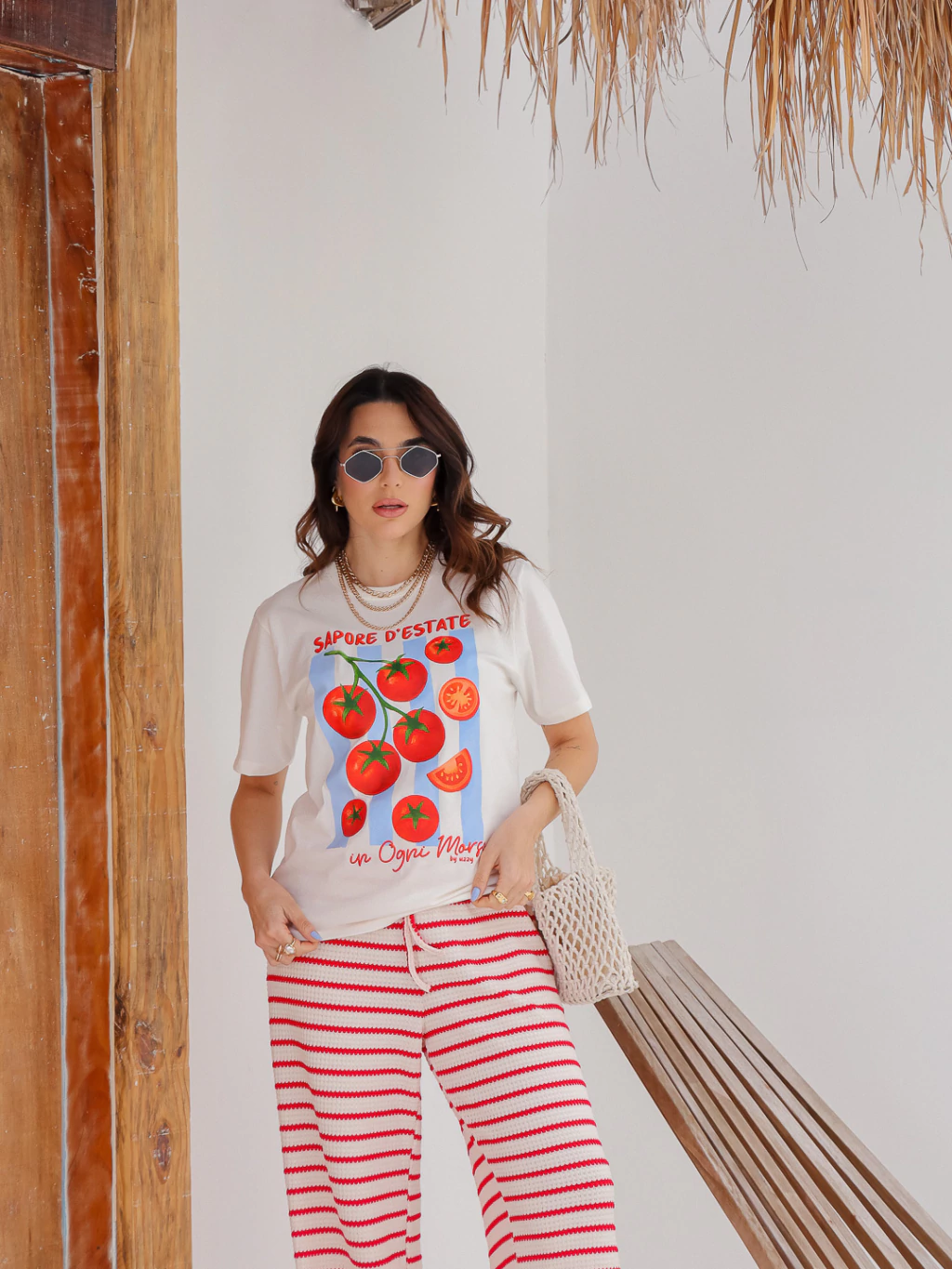 CAMISETA FEMININA TOMATE OFF UZZY ALGODÃO